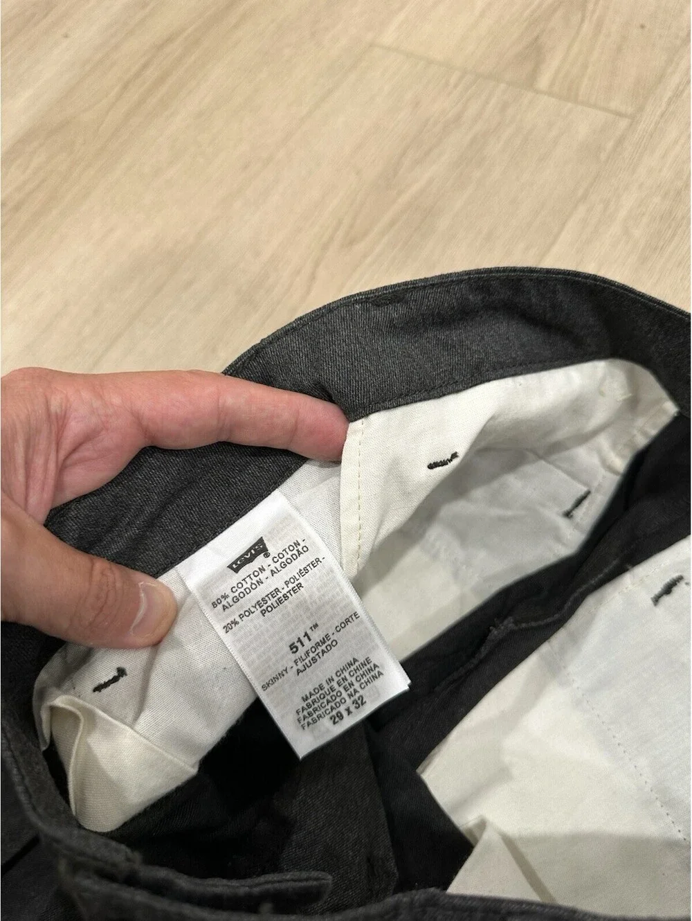 Levi's Mens Buckle Back Grey Cargo Pants 511 29x32